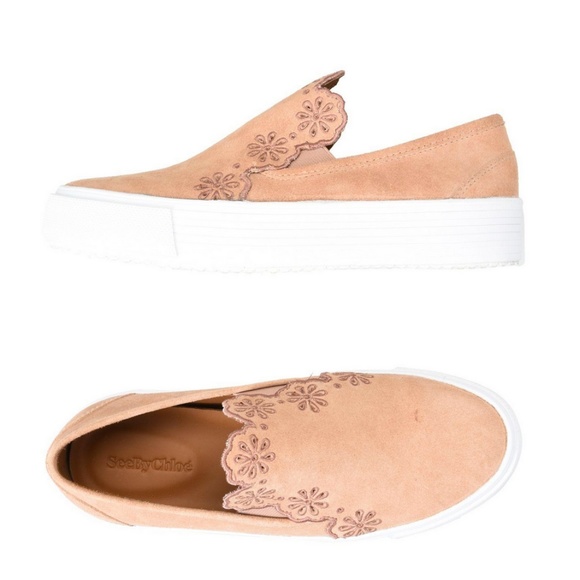 See by Chloé Suede Embroidered Slip-On Sneakers 11 - Picture 7 of 7